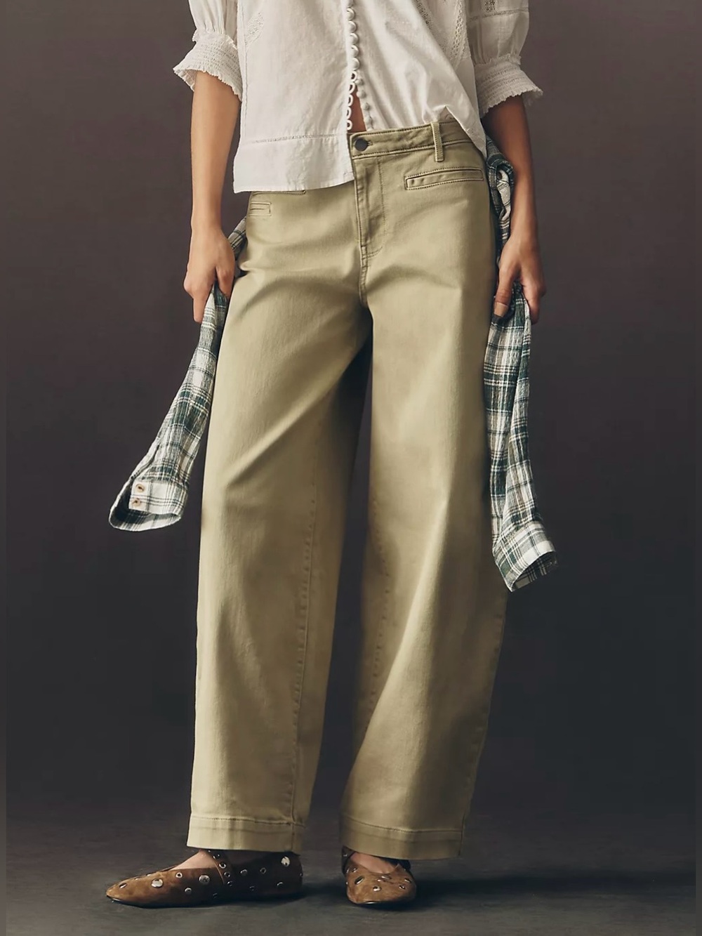 NWT Size 30 - Anthropologie Cotton Tapered Slouch Jeans in Moss (NWT US$ 158) - Picture 7 of 16